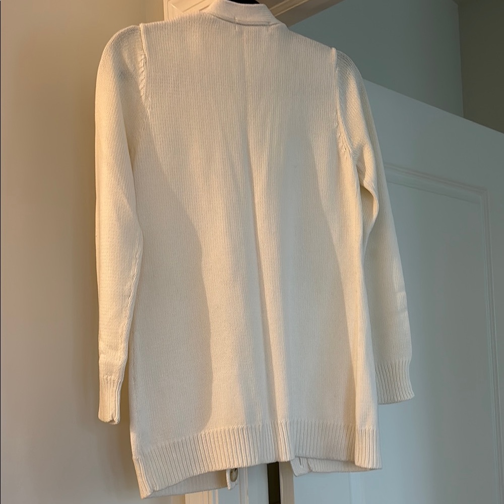 MICHAEL Michael Kors Cream Cardigan Sweater Long Knit - Picture 5 of 5